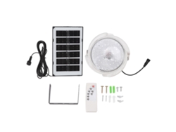 Yncm2026-lámpara De Techo Solar 65w Con 60 Led, Panel Solar, Control Por Luz Y Mando A Distancia Para Balcón