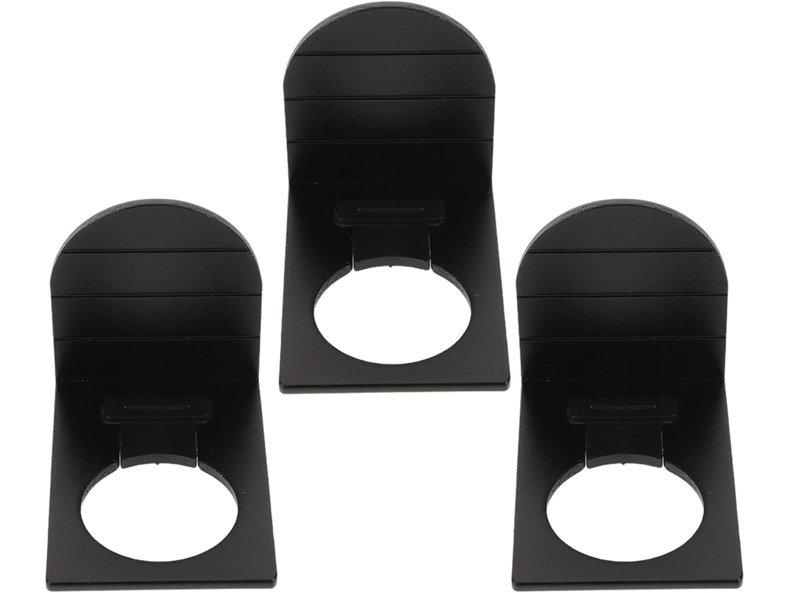 Juego De 3 Soportes De Pared De Aluminio Espacial Negro Con Soporte Ajustable Para Champú Y Líquidos.