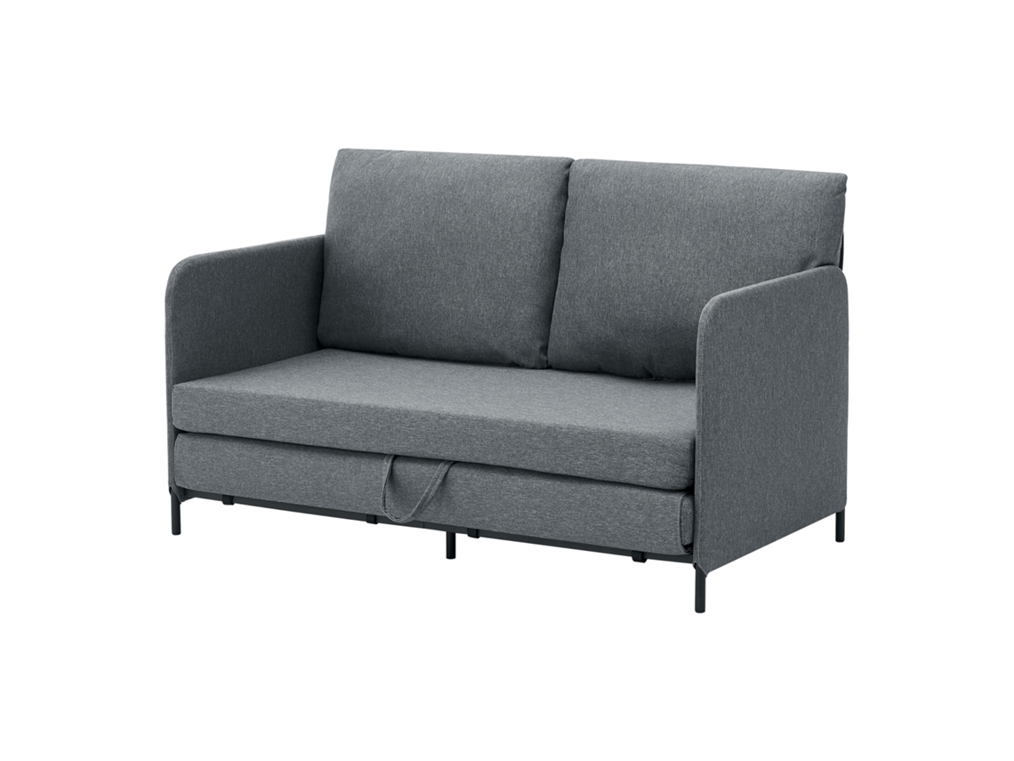 Sofá cama Soini plegable diseño 2 en 1 espuma textil metal 78 x 125 x 67 cm Gris oscuro [EN.CASA]