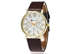 Reloj De Pulsera Marrón Para Mujer Zhoulianfa Fashion Zlf-0080 Con Movimiento De Cuarzo.