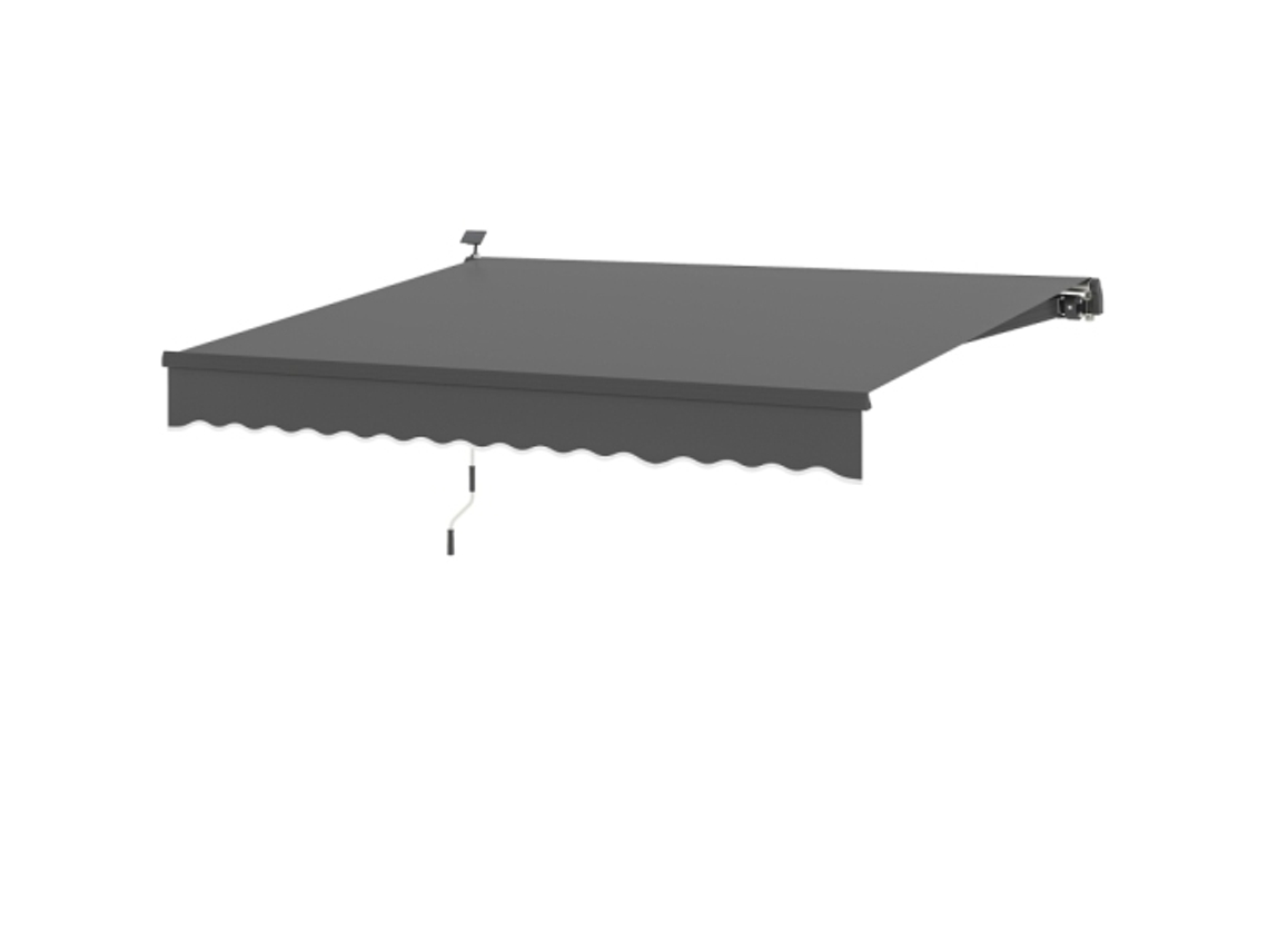 Toldo Con Clip Y Manivela, Luz Solar, Brazo Plegable, Protección Uv Hasta 50+, Incluye Soporte De Pared.