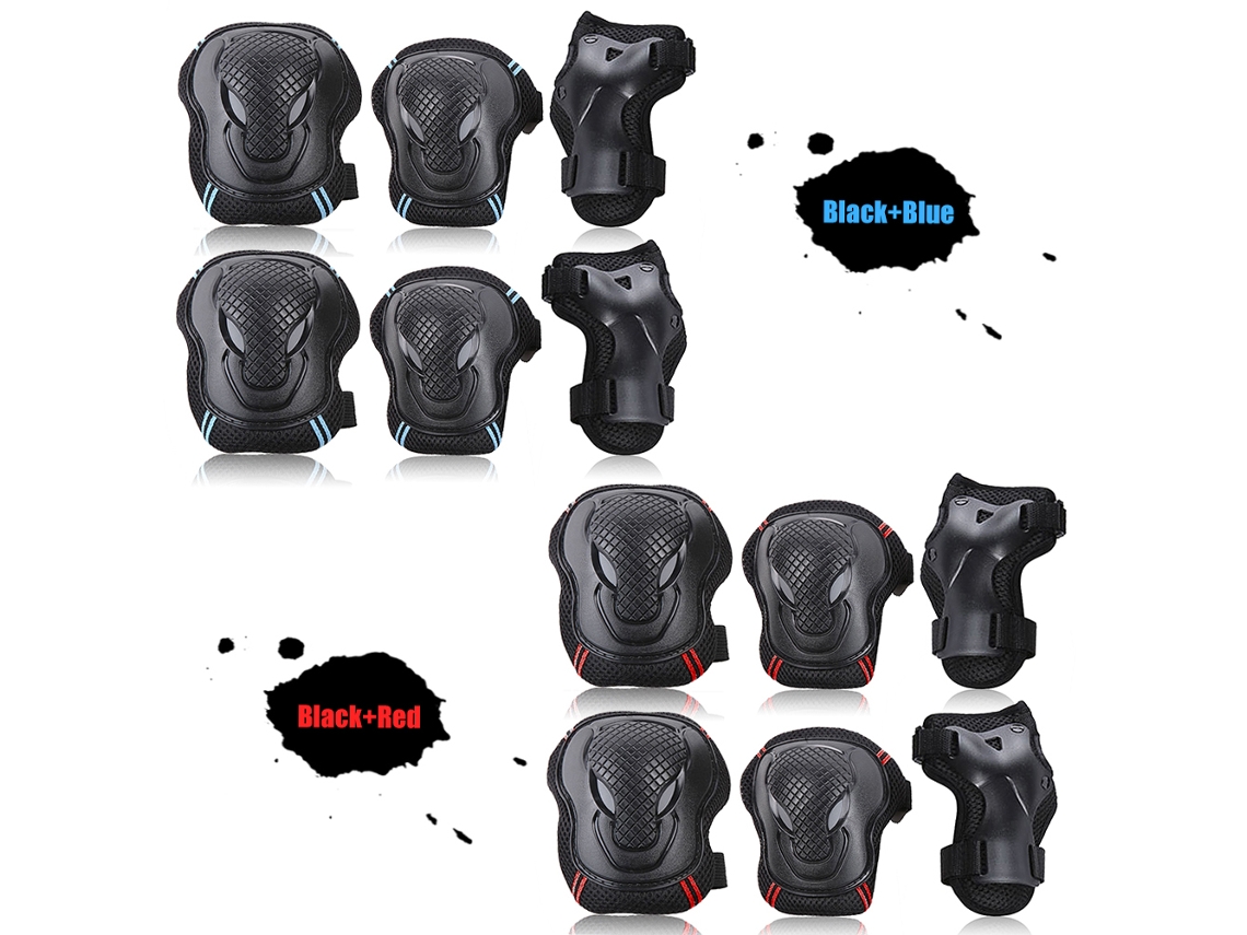 Kit De Proteção 6 Em 1 Para Joelhos Cotovelos Punhos Skateboard Ciclismo Equipamento De Segurança