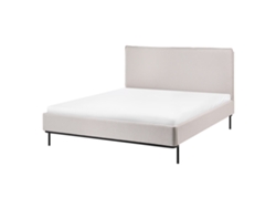 Cama con somier BELIANI Corio de Poliéster Beige 153x219x101