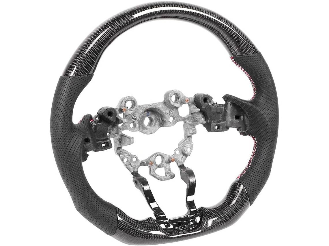 Volante De Fibra De Carbono Con Cuero Perforado Para Axela 3/atenza 6 (2017-2018), Mejora Tu Experiencia.