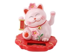 2026-adorno De Gato De La Suerte Con Brazo Moviéndose Solar Abs Luz Inducción Gatito Bienvenido Dinero Regalo Rosado Para Hogar Coche Oficina