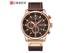 Reloj De Cuarzo Con Calendario Resistente Al Agua (color Rosa Café), Reloj De Negocios Redondo Con Tres Subesferas Para Hombre (color Rosa Café).