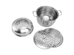 Olla Vaporera De Acero Inoxidable Con Tapa De Vidrio Templado, 2 Niveles, Multicapa