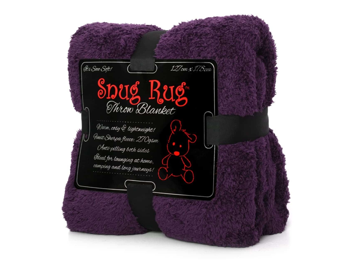 Snugrug Manta De Lujo Sherpa Fleece Sofá Tv Mantas De Regalo 127x178cm - Púrpura