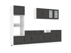 Juego de gabinetes de cocina de 7 piezas Kalmar Black EXCLUSIVO DE LA CASA