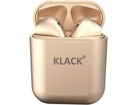 Auriculares Bluetooth True Wireless KLACK INPOD (In Ear - Micrófono - Dorado)