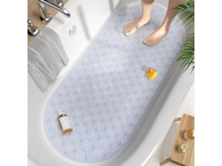 Alfombrilla De Baño Antideslizante Ovalada, 88 X 40 Cm, Con Relieve De Burbujas, Lavable A Máquina, Antimohos, Transparente