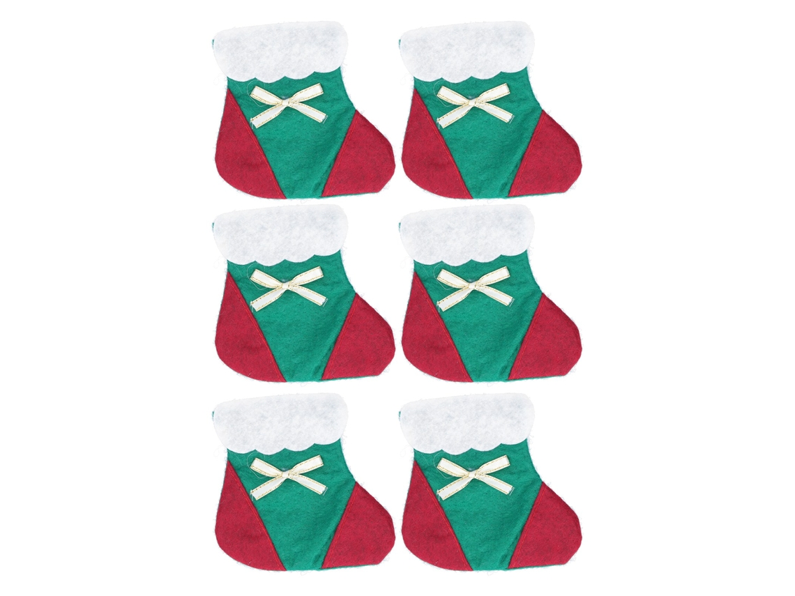 Mali meia de Natal Decorativa para Utensílios de Mesa Sustentador de Pratos Xmas Festivo Verde Médio