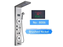 Panel de ducha LED, níquel cepillado, pantalla de temperatura del agua, níquel cepillado 8006 OEM
