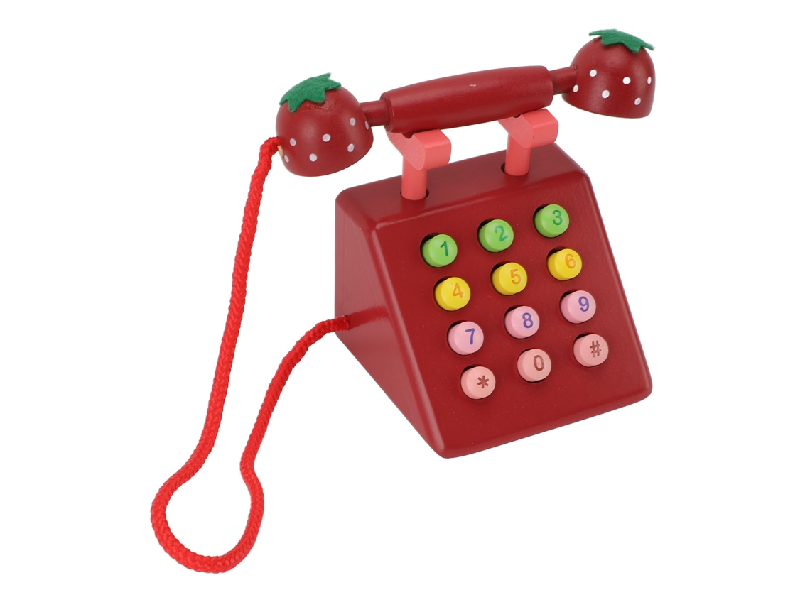 Decoración De Teléfono De Madera Alta Simulación Educativa Lindo Modelo Decorativo Para Hogar Oficina Café Rojo