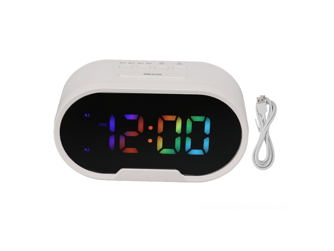 Reloj digital LED (volumen de alarma ajustable y atenuador)