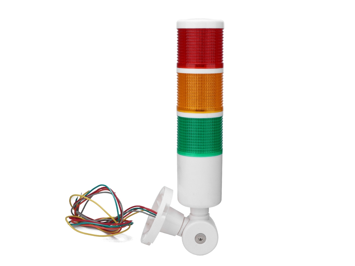 Luz de alarma industrial de 24 V con zumbador tricolor.