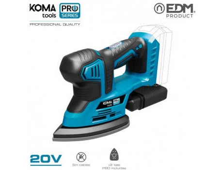 Lijadora tipo mouse 20v (sin bateria y cargador) 20,4x15,5cm KOMA TOOLS pro series battery