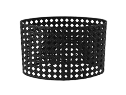 Lámpara De Mesa Ovalada De Hierro Con Grabado Calado, Compatible Con Bases E27 Y E14, Color Negro.