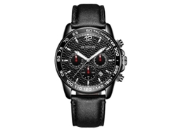 Reloj de cuero informal Ochstin 6117 para deportes al aire libre, resistente al agua (negro)