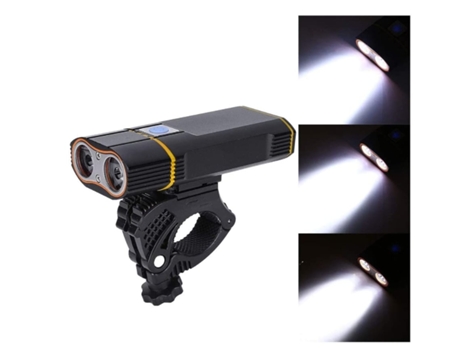 Faro de bicicleta Ciclismo al aire libre Manillar de bicicleta Impermeable con luz LED Luz delantera de bicicleta Lanter-Negro ENZONS