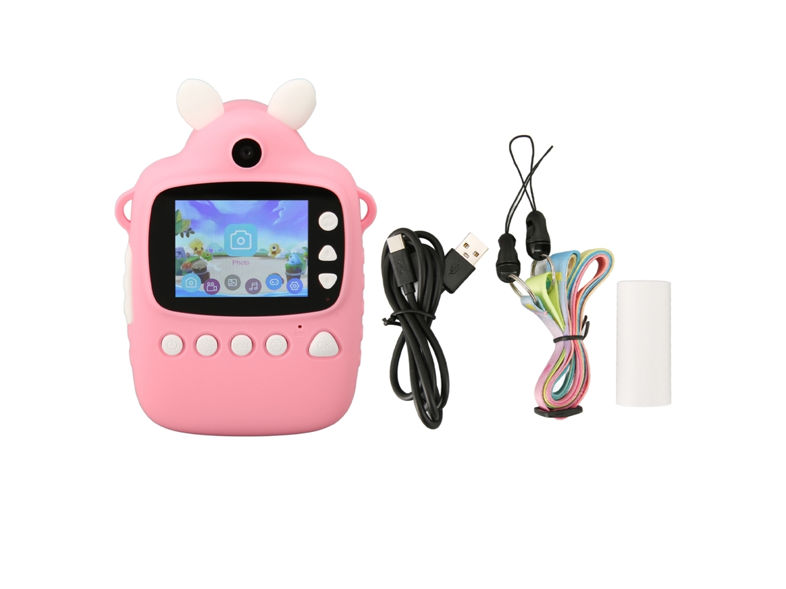 Linda cámara de fotos con diseño de dibujos animados para niños, con lentes duales de 16 MP y grabación de video MP3.