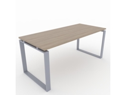 Mesa/Escritorio para teletrabajo, Oficina y hogar. Estructura Cerrada Color Gris Plata. Tablero color Olmo. Fabricado en España. (140x60cm). OFICIT