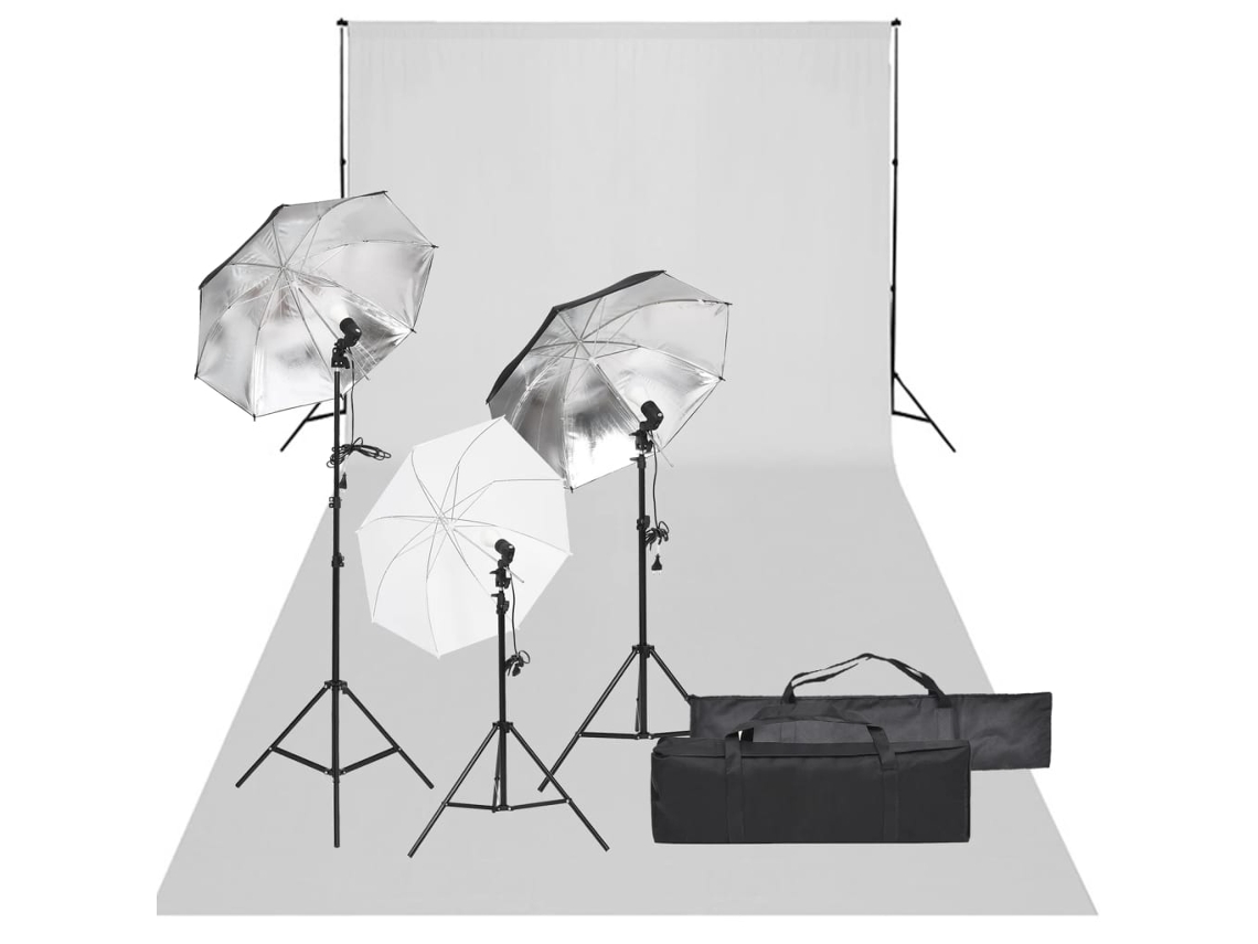 Kit de Estudio Fotográfico con Conjunto de Iluminación y Fondo, 1 Pieza