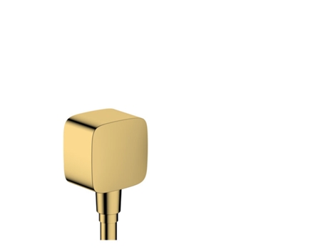 Fixfit conexión de manguera con desconector y soporte de plástico, 26457, Color: Óptica Oro Pulido HANSGROHE
