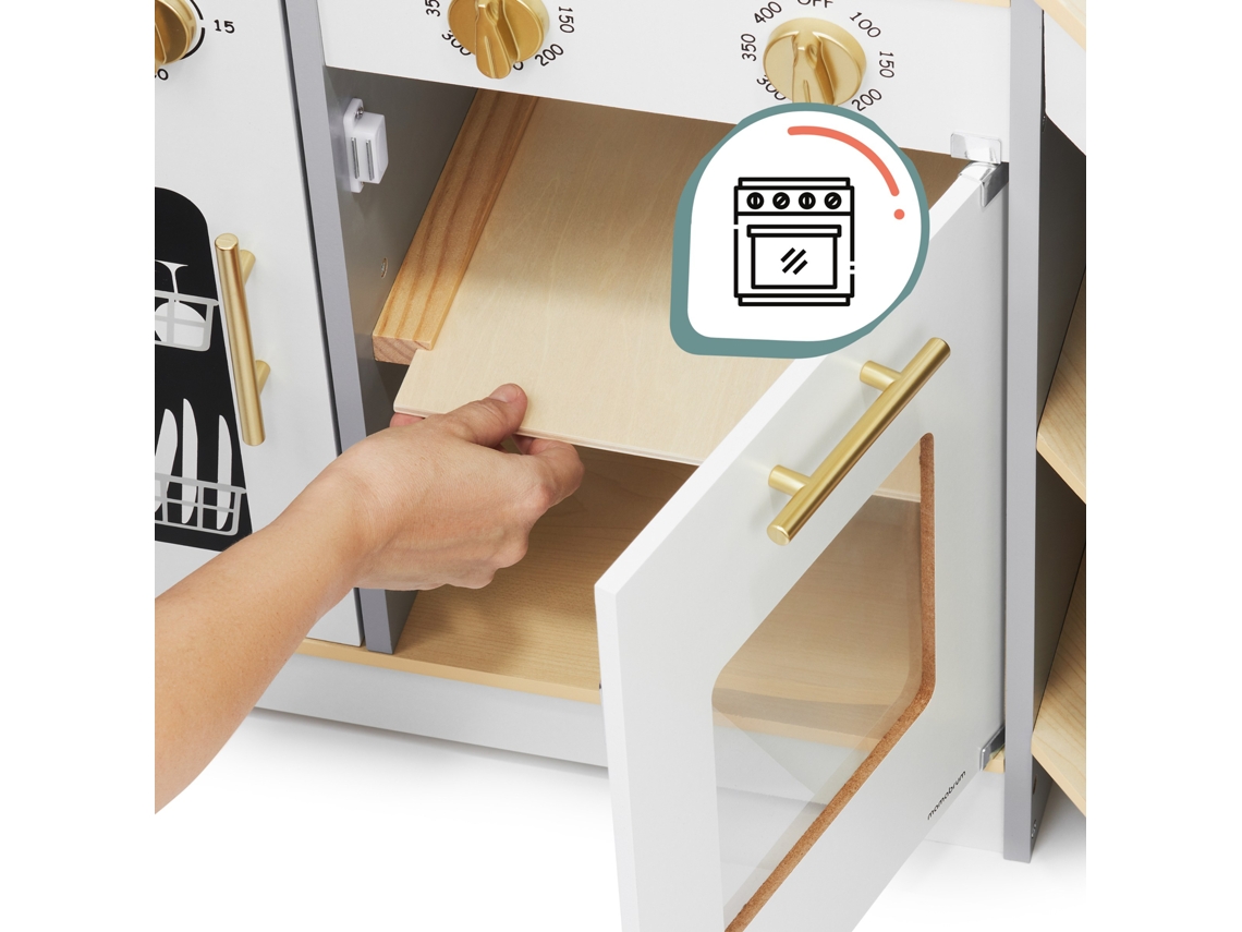 Cocina Infantil De Madera Cocina Interactiva Led Campana L Lavadora Horno Lavavajillas Juegos De Imitación MAMABRUM