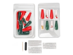 KKML-30 Hermosas uñas postizas navideñas Papa Noel Patrón Style Slim Full Wrap para fiesta de Navidad 0070 Lj04