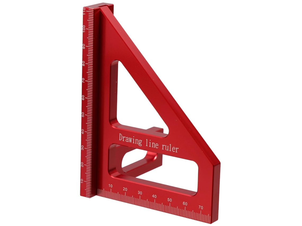 Regla De Ángulo Multifuncional Triangular De Aluminio De 45° Y 90°