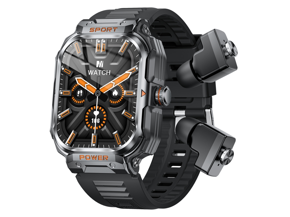 Smartwatch Yizhood Gt55 2.01 Pulgadas Bluetooth Llamada Control De Salud 345mah Con Auricular (android Y Ios - Negro)