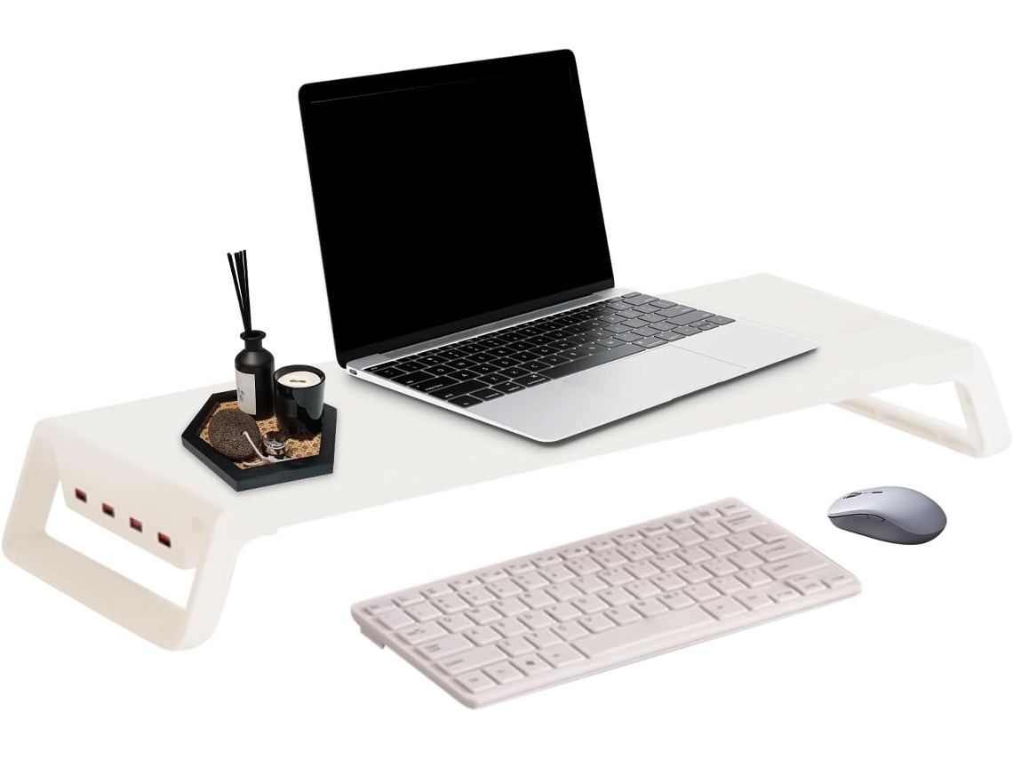 Soporte elevado para monitor con 4 puertos USB - Accesorios de oficina - SFUSHOS