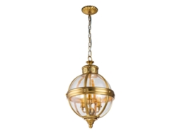 Candelier FEISS (Fe-Adams-3P-BB) Adams Steel, vidrio transparente E14 3 Bulbos