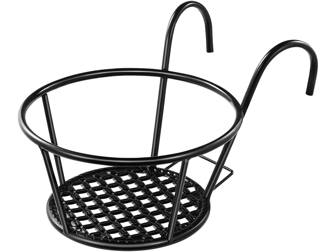 Soporte Negro Para Plantas De Balcón, Ideal Para Decorar Ventanas Y Jardines.