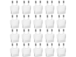 Adaptador Convertidor De Enchufe Blanco Para Europa, 20 Piezas, De Ee. Uu. A Ee. Uu.