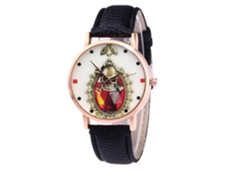 Reloj De Cuarzo Unisex Casual Con Correa De Cuero Pu Dial Romano Zhoulianfa Negro