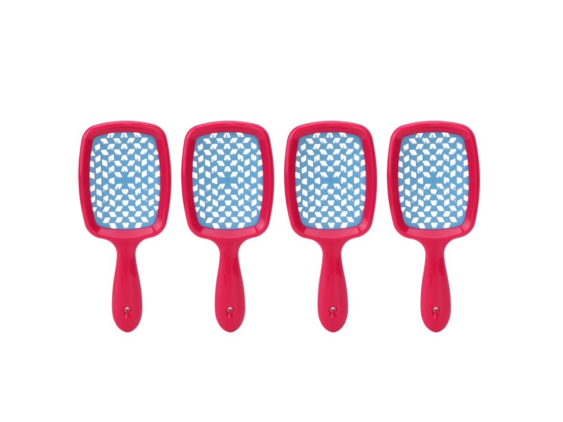 Juego De 4 Cepillos Desenredantes Con Mango Ergonómico Y Cerdas Suaves Para Cabello Rizado Húmedo Y Seco.