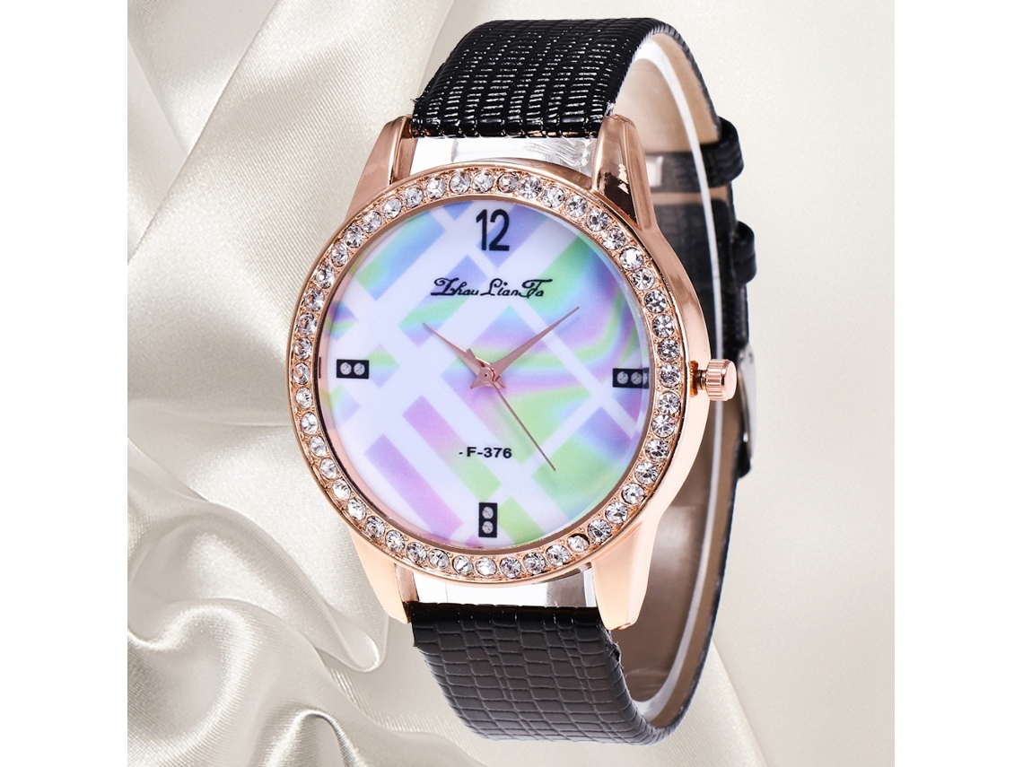 Reloj De Pulsera Analógico Para Mujer Con Correa De Poliuretano, Estilo Moderno Y Movimiento De Cuarzo Negro.