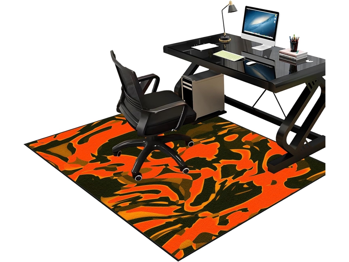 Alfombrilla antideslizante para silla, protector de suelo, 60 x 90 cm, de madera, giratoria, para oficina o videojuegos.