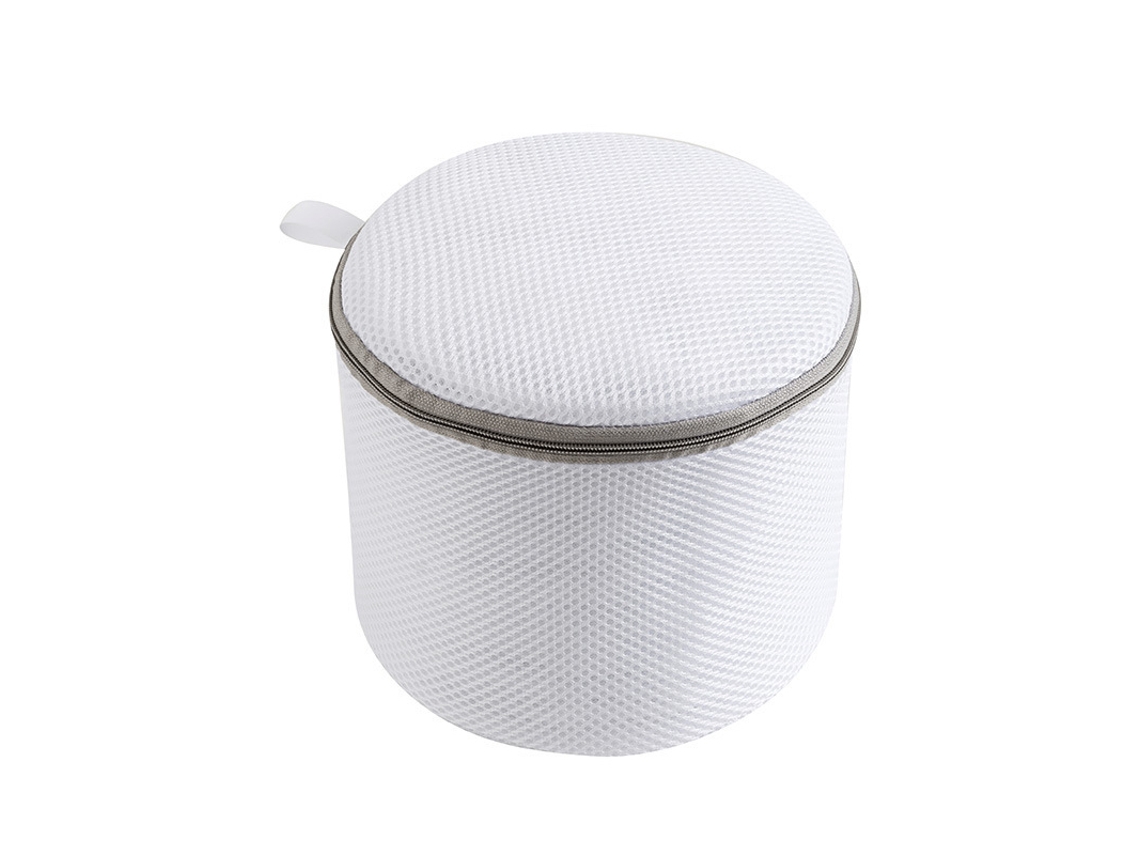 Rebe-saco de Lavar Roupa Interior e Soutiens-gorge Com Fecho E Malha, Ideal para Máquina de Lavar, Cor Branca Com Fecho Cinza