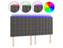 Cabecero de cama de terciopelo gris oscuro con iluminación LED MAISON EXCLUSIVE (180x5x118 cm)