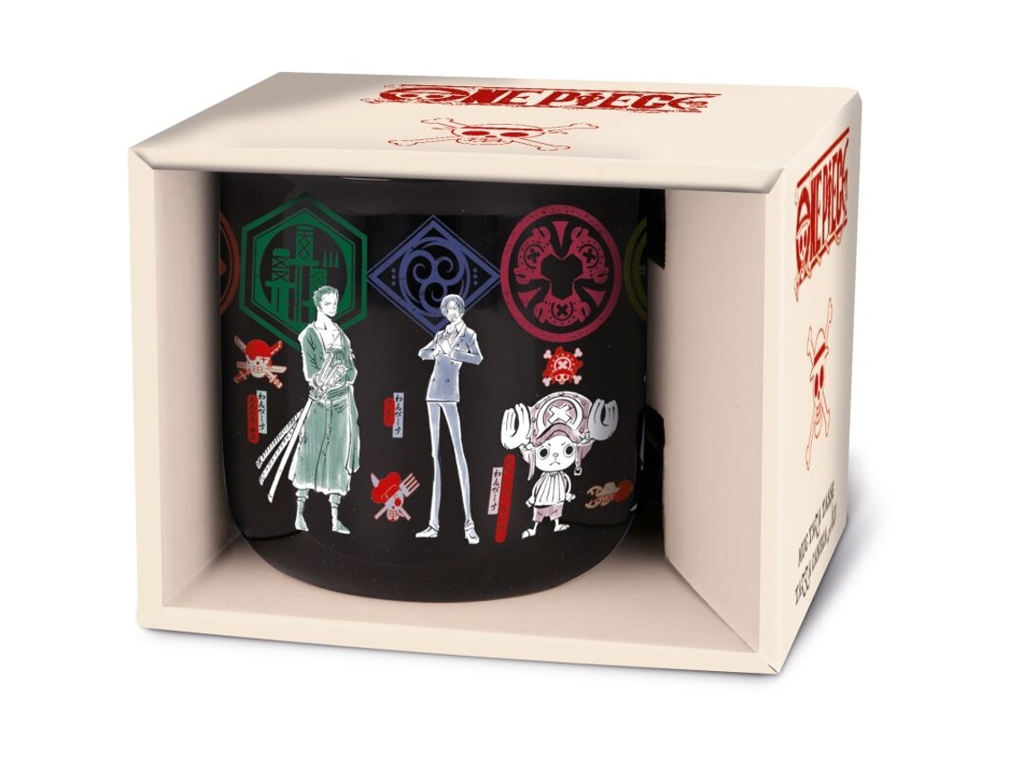 Vaso de comida con personajes de anime de One Piece (negro) 400 ml B.active