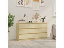 Mesitas de Noche LOVELY HOME Mesinha 2 Pcs 60X36X64 Cm Madeira de Pinho Maciça