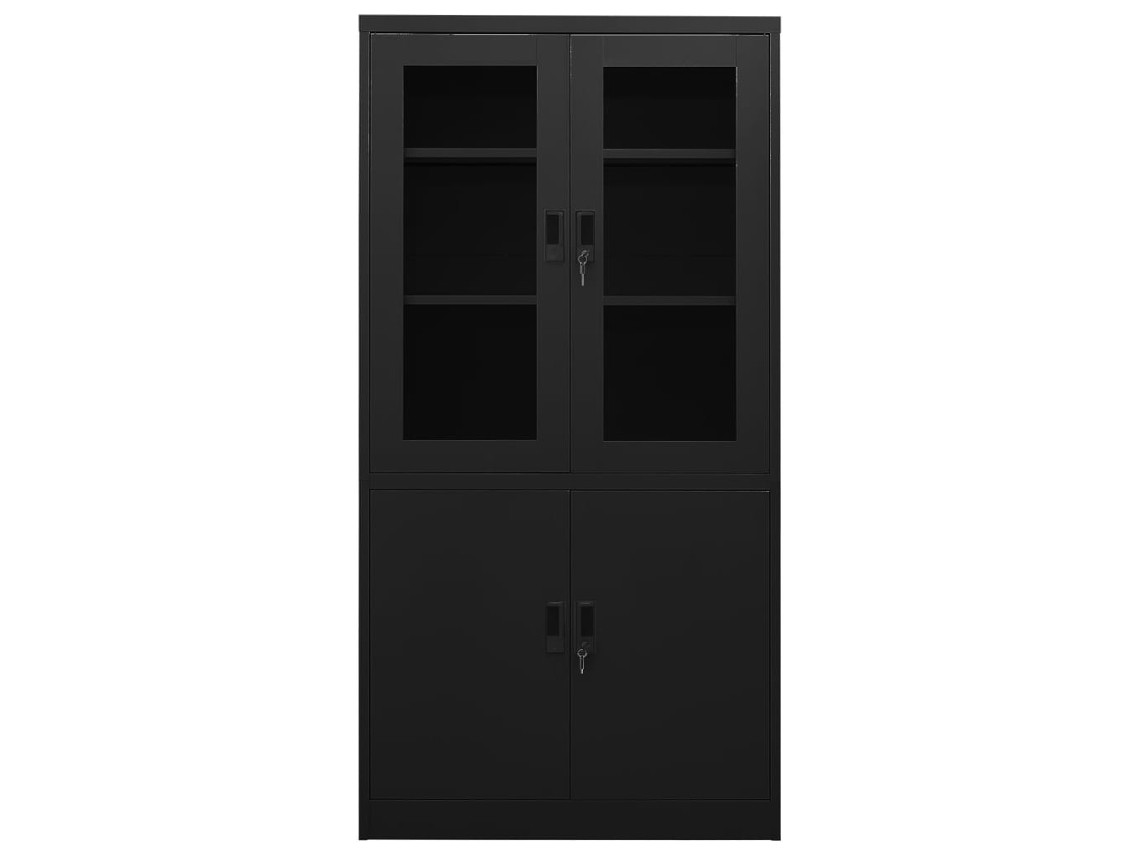 Maison Exclusive - Armario De Oficina De Acero Negro 90x40x180 Cm