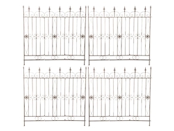 Conjunto De 4 Trellis De Jardín En Hierro Mangold 125 X 115 Cm Borde Exterior Elegante, Marrón Antiguo Clp
