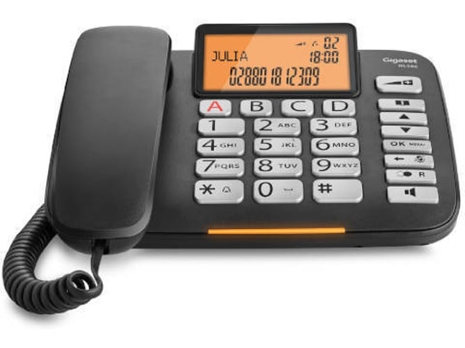 Teléfono Fijo GIGASET DL580 (Llaves grandes - Negro)