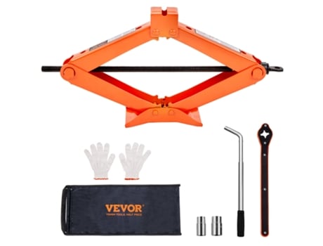 VEVOR Kit de Gato de Tijera de 2.5 Toneladas para Coche de Acero con Llave de Oreja