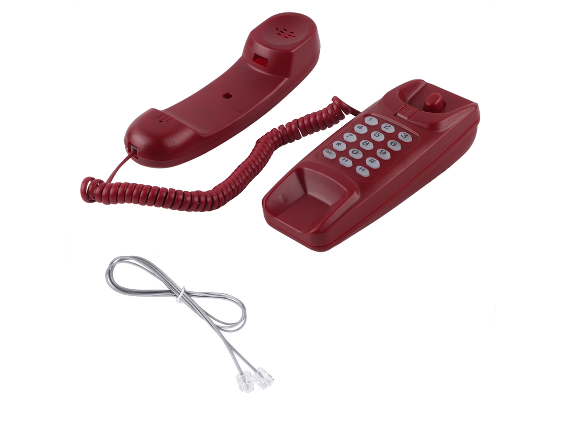 Telefone Fixo De Parede Com Extensão Sem Identificador De Chamadas Para Hotel E Família (vermelho)
