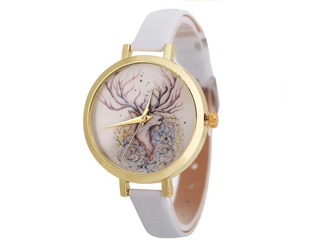 Relógio De Pulso Feminino Elegante Simples Com Pulseira De Liga De Quartzo (ouro Rosa+branco)